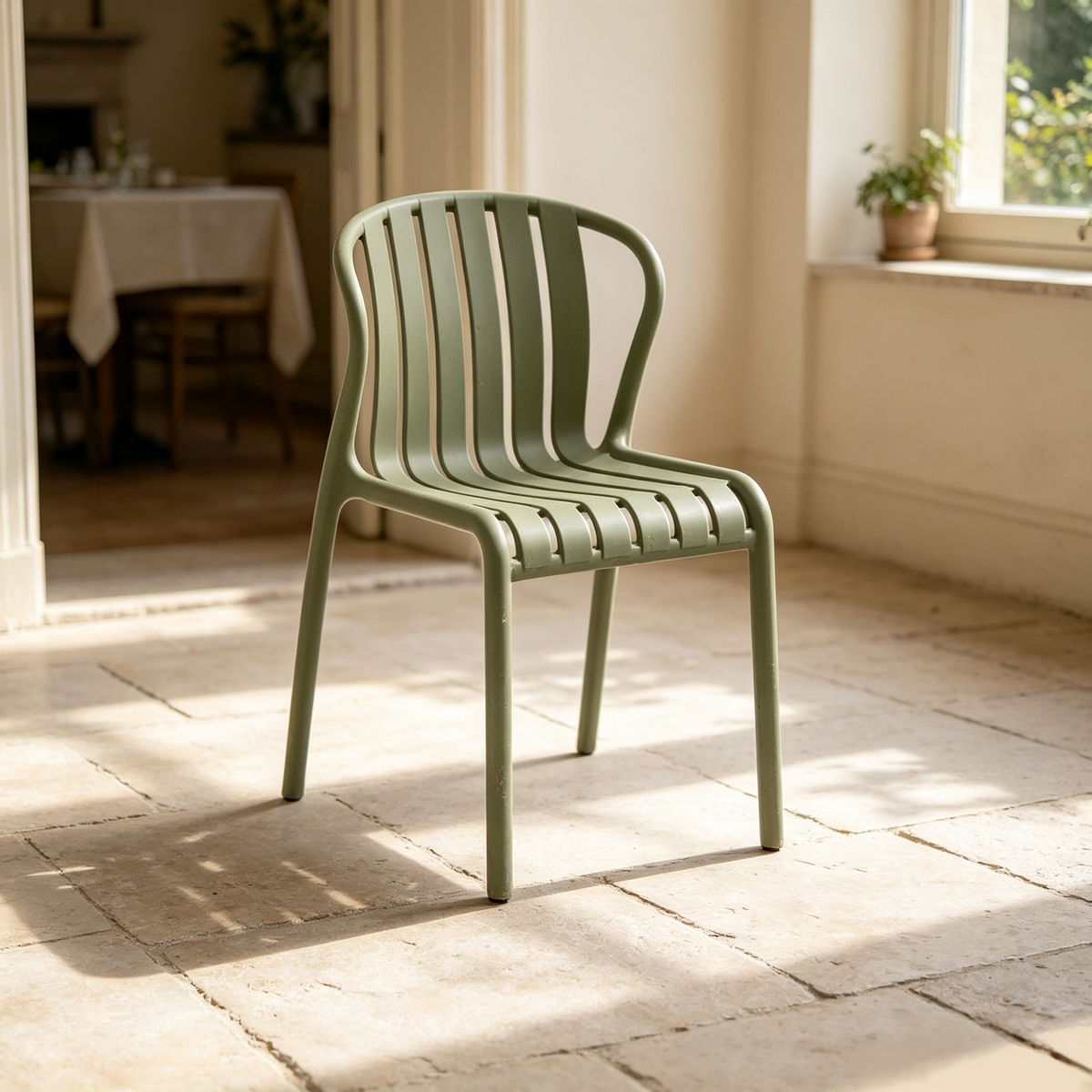 🌿 Simplicité & praticité au quotidien !
Cette chaise en polypropylène vert sauge séduit par son design contemporain, son dossier ajouré et ses accoudoirs intégrés 🪑✨
Empilable, légère et facile à entretenir, elle s’adapte aussi bien aux espaces intérieurs qu’aux extérieurs couverts. 🌿🏡